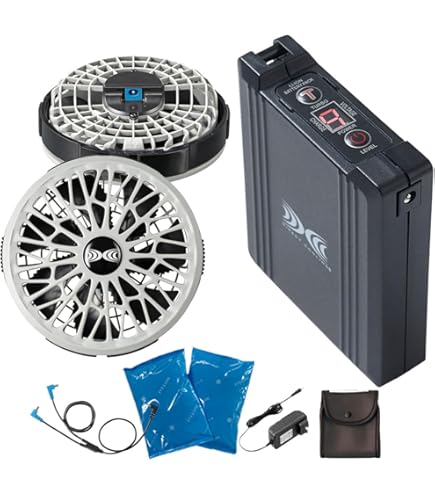 【最安値】FAN UNIT & BATTERY &ケースセット Amazon.co.jp: 【空調ウェア 最大76L風力】SK23021_ファン