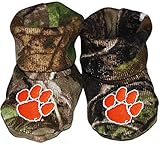 Clemson University Tigers PawロゴNCAA公式ソリッドカラーNewborn Baby Bootie Sock