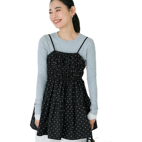 Amazon.co.jp: [かぐれ] モノトーンプリントスカート BLACK FREE