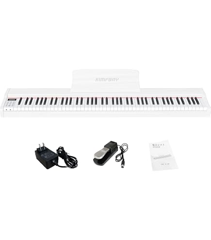 Amazon | KIMFBAY 電子ピアノ 88鍵盤 スタンドセット ポータブルピアノ