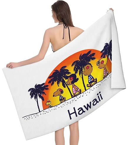 Amazon｜スヌーピー ハワイ バスタオル 大判 マイクロファイバー