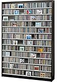 1668枚収納 CD屋さんのCD/DVDラック 幅139cm インデックスプレート20枚付き ナチュラル/ホワイト/ダークブラウン3カラー展開 (ダークブラウン)