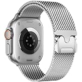 コンパチブル チタニウムミラネーゼループ for apple watch バンド チタニウム製 アップルウォッチ バンド 無段階調節 apple watch Ultra3/Ultra2/Ultra/10/9/8/7/6/5/4/3/2/1 38mm