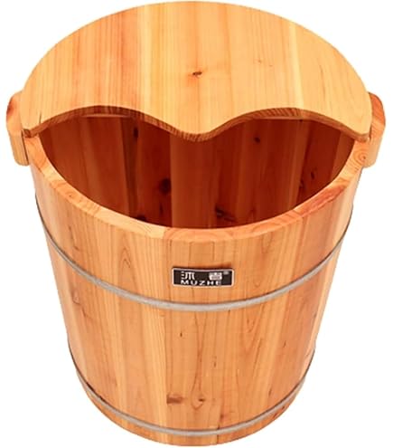 Amazon.co.jp: Geyaziu ヒノキ材の足湯桶 家庭用足湯桶 洗顔・洗顔 大人用木桶 お風呂桶 (ウッドカラー両耳モデル,高さ30cm×直径36cm)  : ビューティー OXIZER ヒノキ足湯バケツ家庭用足湯バレル洗顔・洗濯大人木樽 (高さ26CM) [並行輸入品]