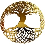 RELIGHT ツリーオブライフ ステッカー シール 金属製 金色 ゴールド (2.4cm（4枚）)