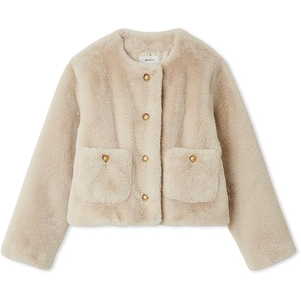 Amazon.co.jp: 金ボタンクロップドファージャケット 09WFJ245911MOC0