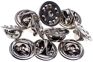 ピンバッジのキャッチ直径12ミリ留め具バタフライ型クラッチ銀色10個セット