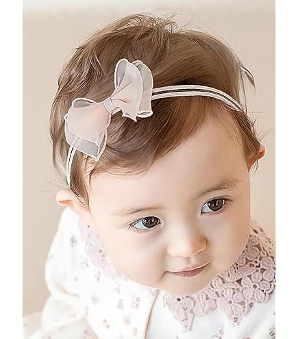 White Baby Baptism Headband With Pearls & Bow | 6-12 Months Christening Headband For Girls – Handmade
