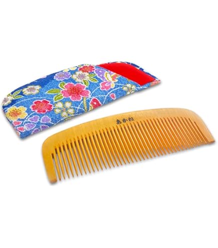 Amazon | つげ櫛 解櫛4寸5分 国産さつまつげ ケース付 (ピンク) | 辻忠