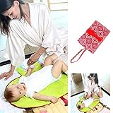 Lemonda おむつ替えシート 小鞄みたいおむつ替えマット 防水加工 オシャレ 衛生用品 抗菌 消臭 外出 旅行 持ち運び おでかけ防水パッド コンパクトに収納 出産祝い 70×50cm(レッド・グ