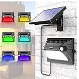 Bcway Dual Motion Detector 180°Sensing 12 LED 200LM Solar Powered Security Light for Garage Yard Fro