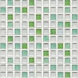 ガラス貫入モザイクタイル （グリーンホワイト25mm角）　小口出荷【１シート】