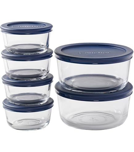 Amazon｜Anchor Hocking クラシックガラス食品保存容器 蓋付き