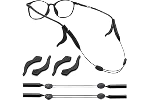 [Marcea] メガネずれ落ち防止 メガネストラップ 眼鏡ずれ落ち防止バンド メガネバンド スポーツ眼鏡ストラップ 眼鏡バンド 調節可能 めがねストッパー めがね固定 ２本セット