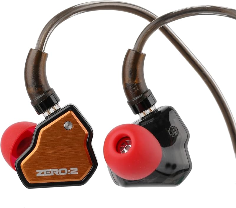 LINSOUL 7HZ×Crinacle Zero 2アップグレードされた10mmダイナミックドライバーが搭載するハイエンドHiFiイヤフォン リケーブル可能のイヤホン カナルタイプ耳掛け式イヤホン 高純度無酸素銅(OFC)ケーブルが付属されているダイナミックイヤフォン (Crinacle Zero II-オーレンジ-マイク無し)