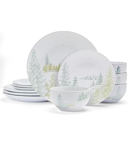 Pfaltzgraff Sketch Serenade Geschirr-Set 12-teilig – Schwarz-Weiß Mit Geometrischem Design