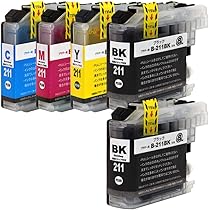 Amazon.co.jp: LC211 (BK×2/C/M/Y)【4色+BK1本 合計5本セット