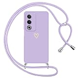 CeiLarv OPPO A3 5G/OPPO A3 Pro 5G 用 ケース カバー ソフト ショルダー TPU ケース CPH2639 肩掛け スクリーン & カメラ保護 可愛い ハートの形 つや消し 携帯ケース 耐衝撃 指紋防止 落下防止 薄型軽量 画面レンズ保護 柔軟 防水 ストラップ付き調節可能 適用 OPPO A3 5G/OPPO A3 Pro 5G スマホケース 対応 パープル