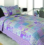 Mk Collection Twin Size 2 Pc Bedspread Teens/girls Purple Lavender Floral New 002 [並行輸入品]