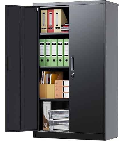 【新品】両開きスチール書庫 高さ180cm 鍵付き可動棚 Amazon.co.jp: スチール書庫 両開き 鍵付き キャビネット 高さ180×幅80