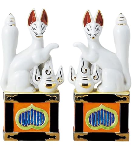 Amazon｜仏壇屋 滝田商店 狐 陶器(一対) 4寸(高さ12cm)◇神棚(お宮