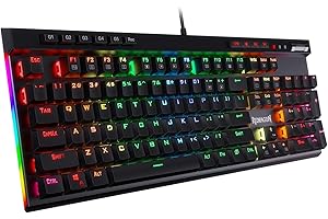 Redragon K580 VATA RGB LED Backlit Mechanical Gaming Keyboard with Macro Keys & Dedicated Media Controls, Onboard Macro Recording (Brown Switches)