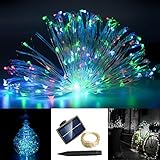 Solarmks TS-1150 Solar String Lights 150Led Copper Wire Colored Christmas Lights & Dancing String Li