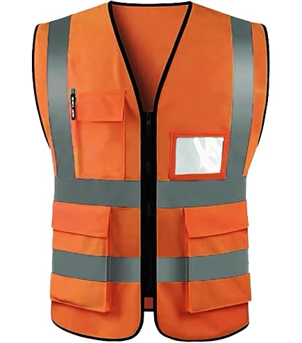 TOPTIE Staff Hi-Vis Safety Vest - Red, XL, 9 Pockets, Reflective Strips, ANSI Compliant - View #5