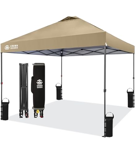 Amazon | CROWN SHADES ワンタッチ タープ テント 2.5m×2.5m 3段階高さ