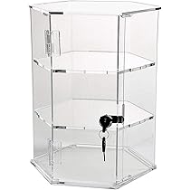 Amazon.co.jp: 六角形のアクリルディスプレイケース - ロック(HX12-12