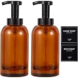 Foaming Hand Soap Dispenser Glass Jar Foam Dish Soap Dispenser for Bathroom and Kitchen Sink, Liquid Pump Bottle for Shampoo,