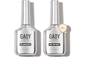 GAOY ジェルネイル トップコート ベースコート 大容量 16ml 2本セット ノンワイプ 拭き取り不要 UV・LED対応
