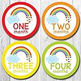 Home-organizer Tech Baby Month Stickers Cartoon Rainbow Boy Girl 1-12 Monthly Milestone Sticker Best