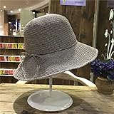Hatrita-J 日係特菲草細引き?草日除け帽さん日焼け止めは遊びに関してはリゾート草編み帽紫外線は砂浜帽,c