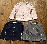 MOMENT(モーメント) ミニ裏毛カーディガン (70-90)【メール便無料】 M 80cm,PINK