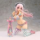 すーぱーそに子マカロンタワー、1/7エッチフィギュアかわいい巨乳ビキニVer。アニメひざまずくポーズアニメキャラクター像アクションフィギュア17.5cm/6.9in