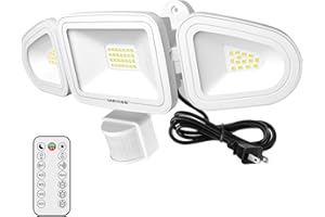 MEIKEE センサーライト 人感 42W LEDセンサーライト 屋外【3面発光 リモコン操作 常時点灯機能】4200LM 超高輝度 人感センサー投光器 IP66防水 夜間センサーモードと24Hセンサーモード 無段階調光 検出距離の調整可能 1H/2