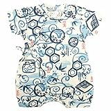 甚平 ロンパース ベビー 新生児 男の子 綿100% 日本製生地 グレコ 竹富士/白-9738 60-70cm