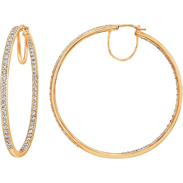 Amazon | 【スワロフスキー】Time フープピアス, アシンメトリー