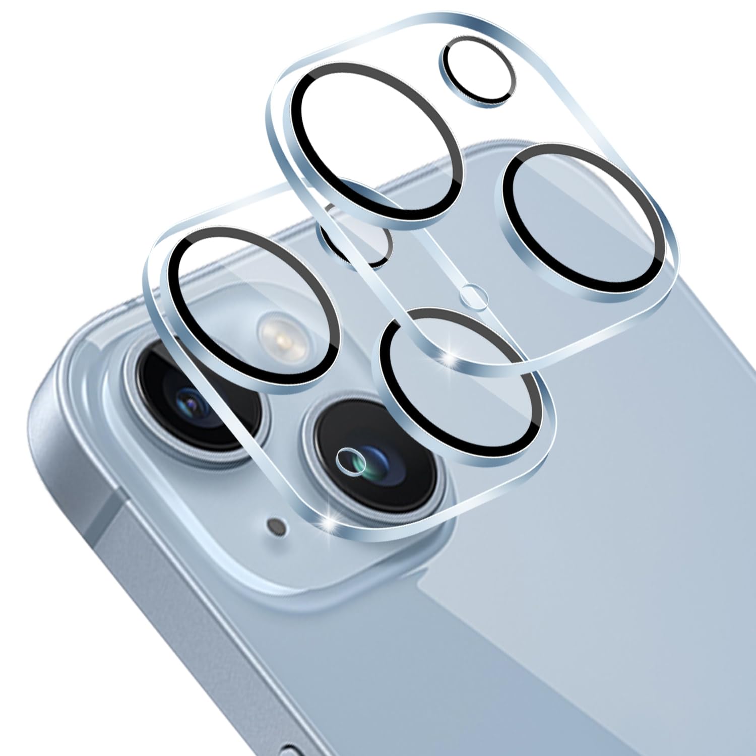 用 iPhone 14 / iPhone14 Plus レンズ保護フィルム 国産AGC旭硝子素材 対応 いphone14 カメラフィルム 9H表面硬度 | 【2枚入り】 用 アイフォン14/アイフォン14Plus 液晶 カメラ保護カバー 黒縁取り強化