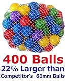 My Balls by CMSパック400の2.5インチ65 mm Ball Pit Balls in 5明るい色 – crush-proof air-filledソフトプラスチック、フタル酸& BP