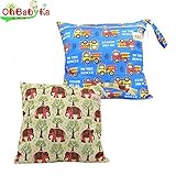Ohbabykaおむつポーチ マルチポーチ おむつ入れ おしりふき オムツポーチ 出産祝い 消臭＆抗菌 折りたたみ 簡単収納 おしりふきケース おしりふきポーチ2点セット (NPG0305)