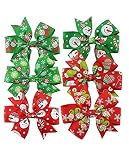 yoIoYクリスマスヘアリボンヘアクリップforベビーGirls幼児6pcs