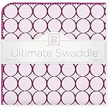 SwaddleDesigns Ultimate Receiving Blanket, Jewel Tone Mod Circles, Very Berry [並行輸入品]