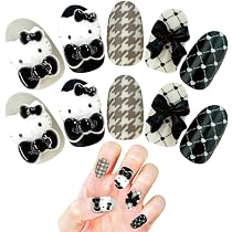 Amazon | ハローキティチェックネイルチップ 24枚入り ショート 601