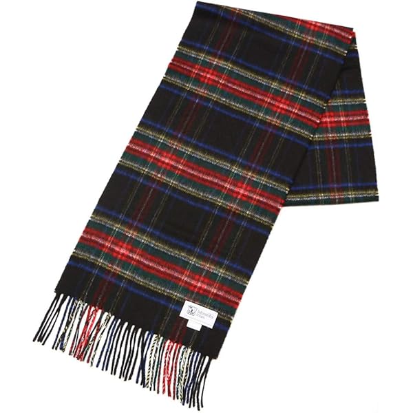 【美品】ジョンストンズ　カシミヤ100% 大判マフラーストール　ブラックウォッチ 美品 ジョンストンズ カシミヤ100％ 大判ストール ブラック