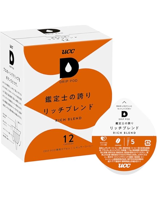 UCC ドリップポッド 専用カプセル 炭焼珈琲 12杯分箱（12箱） Amazon.co.jp: UCC ドリップポッド 専用カプセル 炭焼珈琲 12杯分 84g