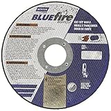 Norton Blue Fire Large Diameter Reinforced Abrasive Cut-off Wheel, Type 01 Flat, Zirconia Alumina an