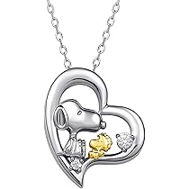 スヌーピー本物のダイヤシルバーハートネックレス スヌーピー/SNOOPY]誕生70周年記念 ダイヤモンド ネックレス