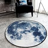[QIFENGDIANZI]円形マット　北欧　シャギーラグ　滑り止め　やわらか　防音　低反発　おしゃれ　カーペット　折り畳み可能　洗える　ホットカーペット対応　チェアマット　フロアマット　モダンラグ　ホール　リビングルーム　防音ラグ　手触りが優しい　絨毯　地球　月　火星　120*120